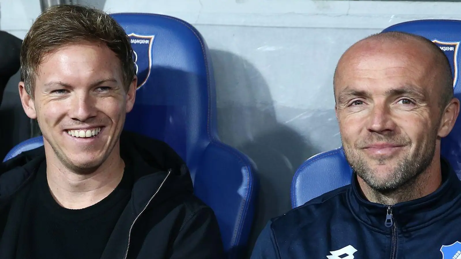 Wieder vereint: Julian Nagelsmann (l) und Alfred Schreuder, hier zu gemeinsamen Hoffenheimer Zeiten. (Archivbild) (Foto: Gokhan Kilincer/dpa)