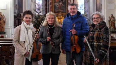 Stellten das neue Programm der Stiftsbasilikakonzerte Herrieden vor (von links): Bürgermeisterin Dorina Jechnerer, Martina Roth-Ubl, Stefan Ubl und Elisabeth Vogl. (Foto: Thomas Wirth)