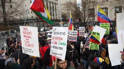 Maduro und seine Frau erschienen zum zweiten Mal vor einem New Yorker Gericht.  (Foto: Heather Khalifa/FR172147 AP/AP/dpa)
