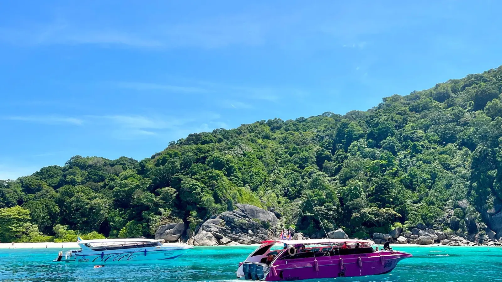 Zahlreiche Touristenboote steuern täglich die Similan Islands in der Andamanensee an. (Archivbild) (Foto: Carola Frentzen/dpa)