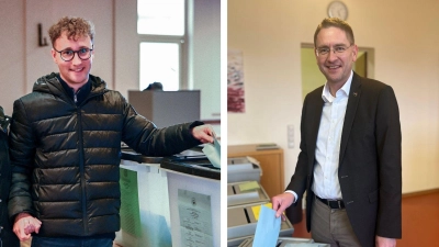 Zwischen Marco Meier (links) und Dr. Jürgen Ludwig als Landrat entscheiden Wählerinnen und Wähler im Landkreis Ansbach in der Stichwahl am 22. März. (Foto: Daniel Gabor, Irmeli Pohl)