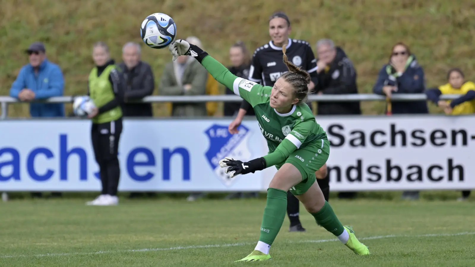 Musste verletzt raus: Torhüterin Sandra Klug (Weinberg). (Foto: M. Rügner)