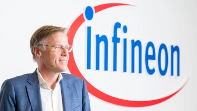 Infineon-Chef Jochen Hanebeck verkündet das nächste große Investitionsprojekt. (Archivbild) (Foto: Peter Kneffel/dpa)