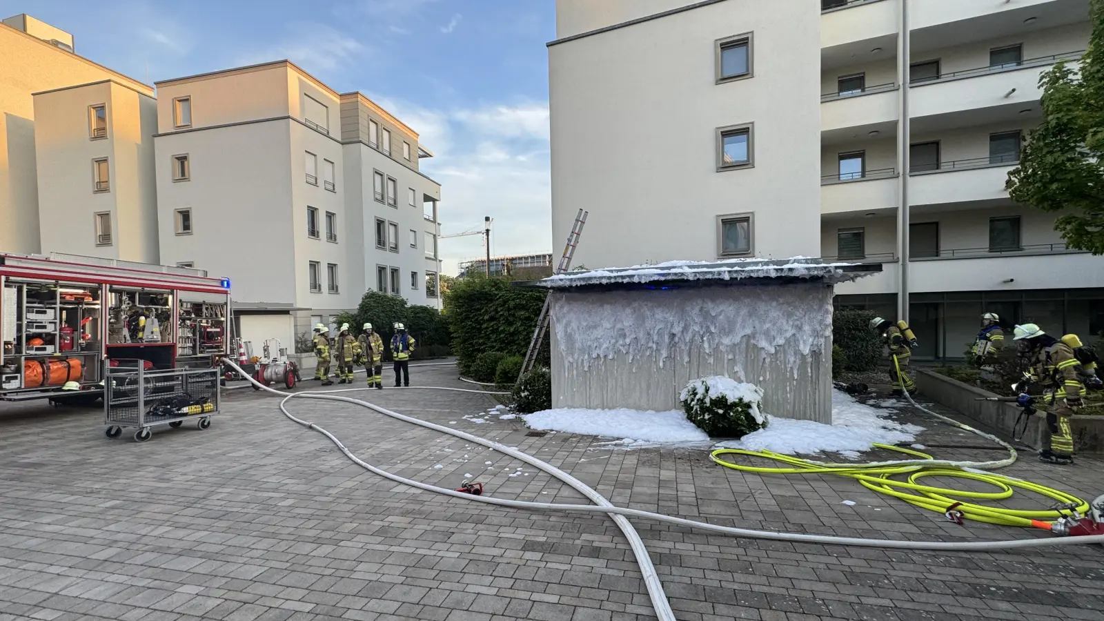 Kurz nach 20 Uhr war der Brand bereits gelöscht. (Foto: Oliver Herbst)