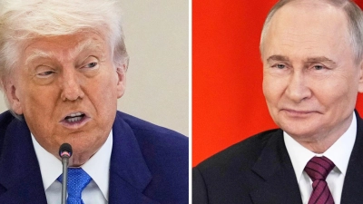 Es war das dritte Telefonat zwischen Trump und Putin innerhalb der vergangenen Monate.  (Foto: Brandon/Bednyakov/AP/dpa)