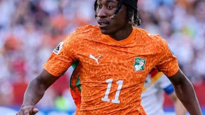 Yan Diomande steht offenbar vor einem Wechsel nach Frankreich. (Foto: Jan Woitas/dpa)