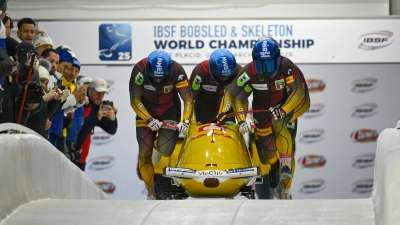 Das Bobteam Friedrich bei der Weltmeisterschaft. (Foto: BSD/Viesturs Lacis)