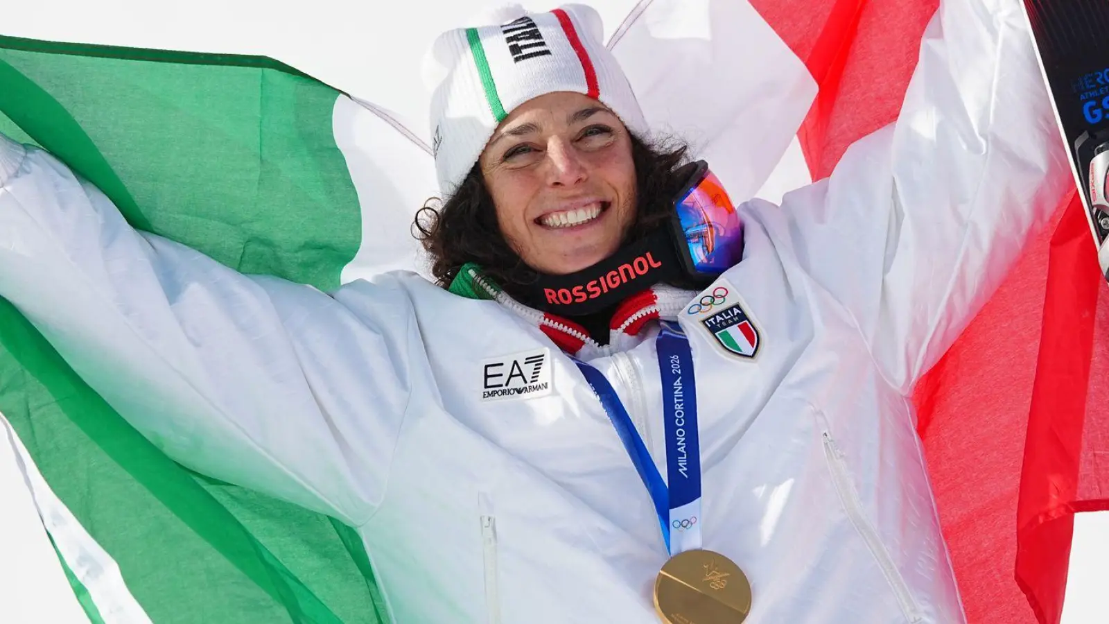 Olympiasiegerin im Super-G: Die Italienerin Federica Brignone. (Foto: Michael Kappeler/dpa)