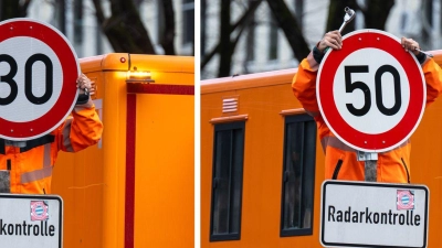 Tempo 50 oder doch wieder Tempo 30? Was jetzt auf dem Mittleren Ring in München gilt. (Archivbild) (Foto: Peter Kneffel/dpa)