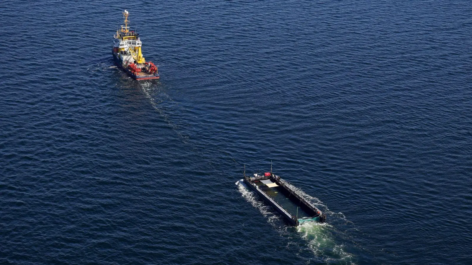 Das Transportschiff mit dem Wal ist seit mehreren Tagen unterwegs. (Foto: Christoph Reichwein/dpa)