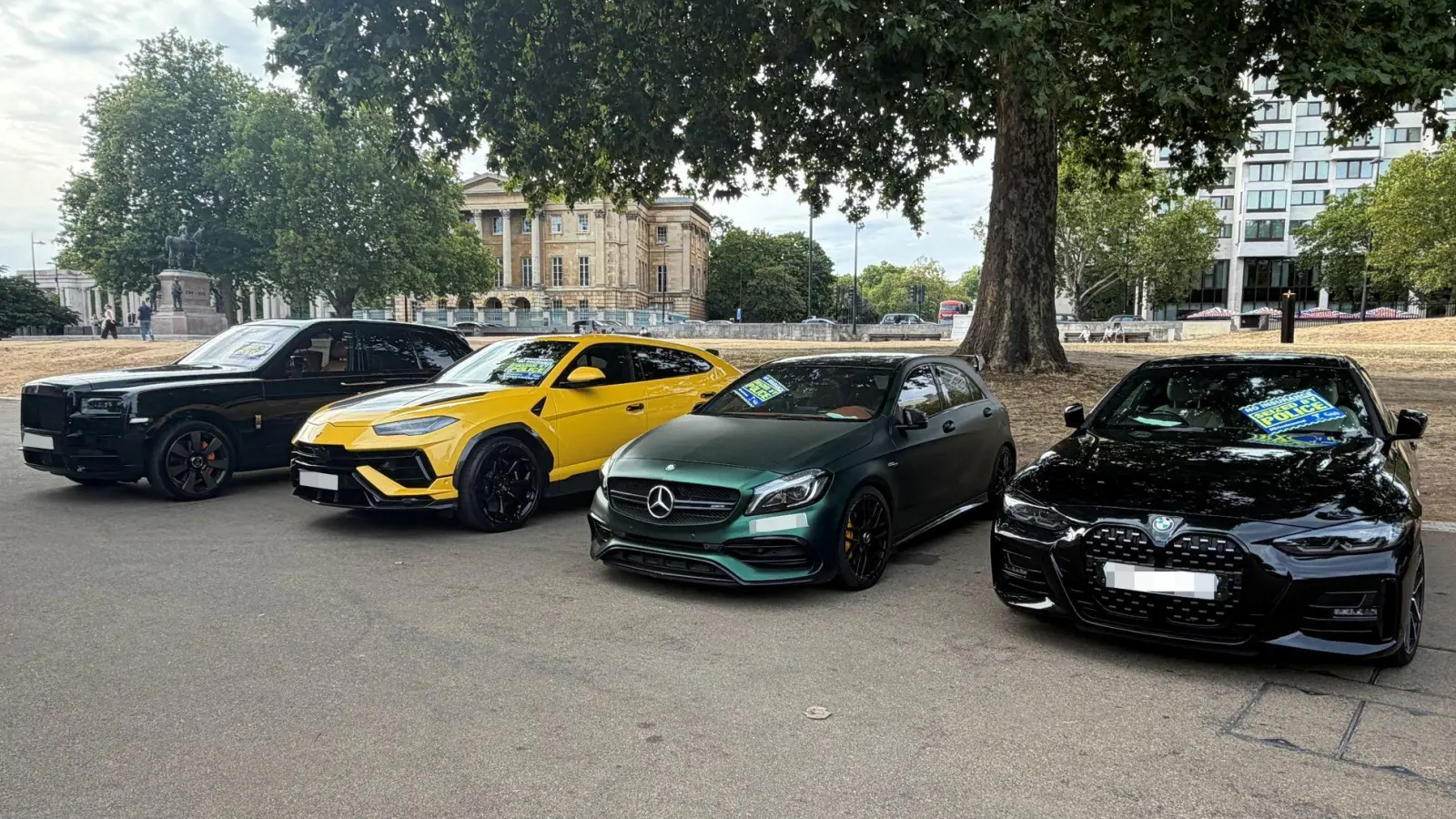 Insgesamt 90 Fahrzeuge konnten beschlagnahmt werden. (Foto: -/Metropolitan Police/PA Wire/dpa)