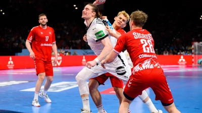 Juri Knorr sicherte den deutschen Handballern gegen die Schweiz in letzter Sekunde ein Remis. (Foto: Marco Wolf/wolf-sportfoto/Marco Wolf)