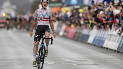 Gregor Mühlberger setzte sich auf der zweiten Etappe der Deutschland Tour durch. (Foto: Swen Pförtner/dpa)