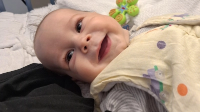 Der sechs Monate alte Heiko Schönknecht braucht einen Stammzellenspender. Wer noch nicht registriert ist, kann dies bei Spendenaktionen am 11., 12. und 13. Juli in Weiltingen und Dombühl tun. (Foto: privat/DKMS)