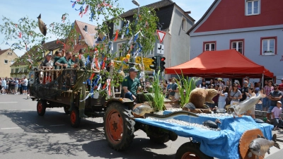 Der Fischereiverein Wassertrüdingen hatte seinen Wagen aufwendig mit Exponaten aus dem Naturkunde- und Fischereimuseum im Törle gestaltet. (Foto: Peter Tippl)