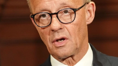 Merz nach dem Ukraine-Gipfel in Washington. (Foto: Kay Nietfeld/dpa)