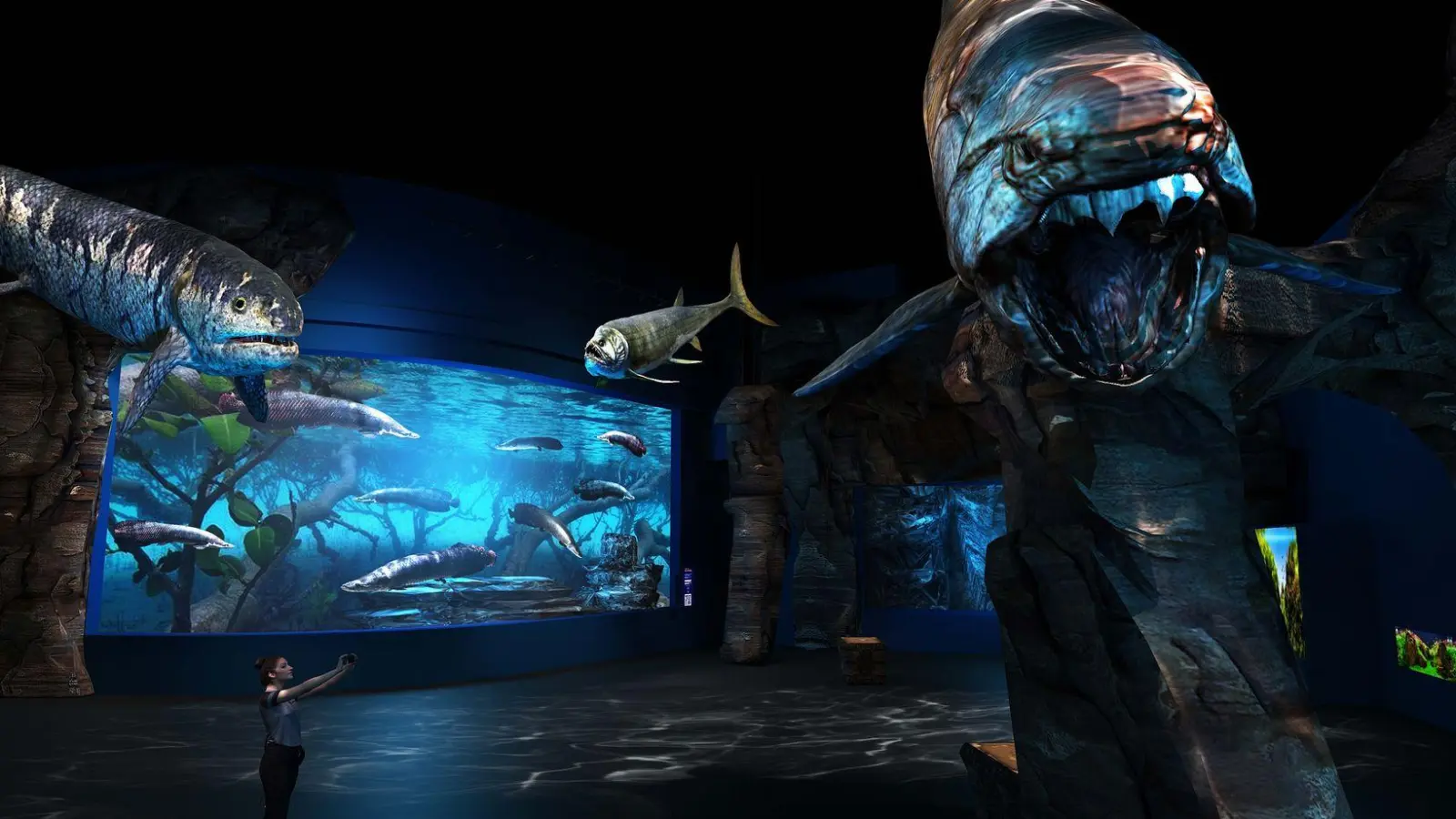 Eintauchen in eine andere Welt: leuchtende Quallen, lebende Fossilien und Riffmantas im neuen Mega-Aquarium von Singapur. (Foto: Resorts World Sentosa/dpa-tmn)