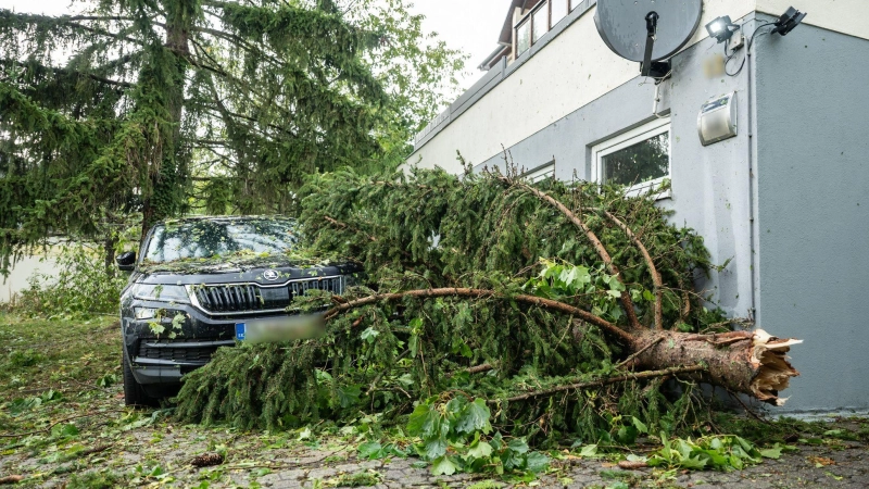 Das Unwetter zog über Teile Baden-Württembergs.  (Foto: Silas Stein/dpa)