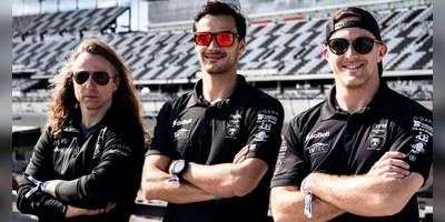 Sonnyboys: Der vierte Fahrer fehlt noch, aber (von links) Mikhail Goikhberg, Mario Farnbacher und Parker Kligerman werden beim IMSA-Auftakt in Daytona den Lamborghini von Forte Racing steuern. (Foto: Brayan Castiblanco)