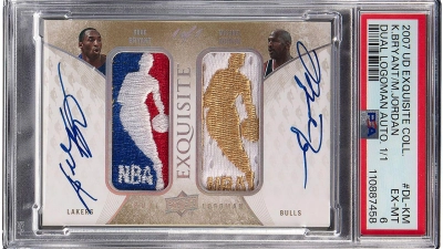 Die Versteigerung der Karte mit den Autogrammen der beiden NBA-Legenden hat fast 13 Millionen Dollar (rund 11 Millionen Euro) erzielt. (Foto: -/Heritage Auctions/dpa)