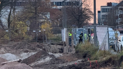 Eine Fliegerbombe wurde in der Nürnberger Avenariusstraße gefunden. (Foto: Marius Marthold/Stadt Nürnberg/dpa)