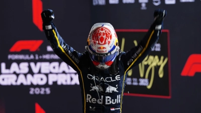 Max Verstappen siegt in Las Vegas – der Weltmeister jubelt erneut (Foto: Eric Gay/AP/dpa)