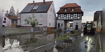 Der Regen hat in Uehfeld gewütet. (Foto: Kreisfeuerwehrverband NEA/Rainer Weiskirchen)