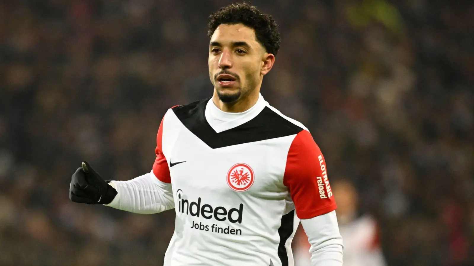 Ägyptens Stürmer Marmoush steht am Freitag nicht im Kader von Eintracht Frankfurt. (Foto: Gregor Fischer/dpa)