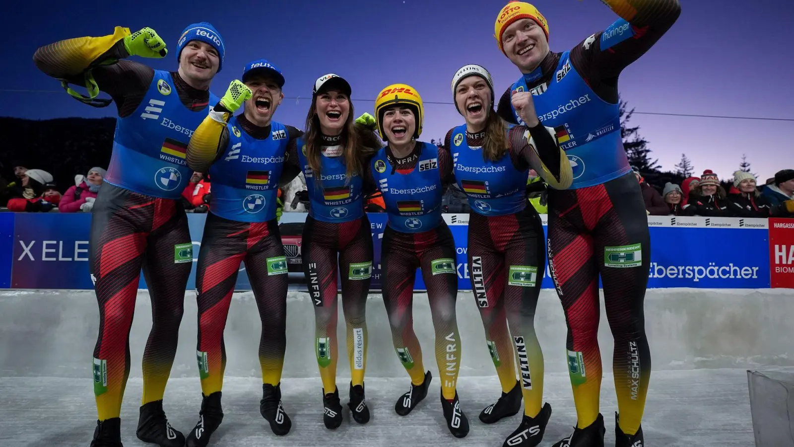 Goldrausch in Whistler: Rodel-Team mit überragender Medaillenbilanz. (Foto: DARRYL DYCK/The Canadian Press/AP/dpa)