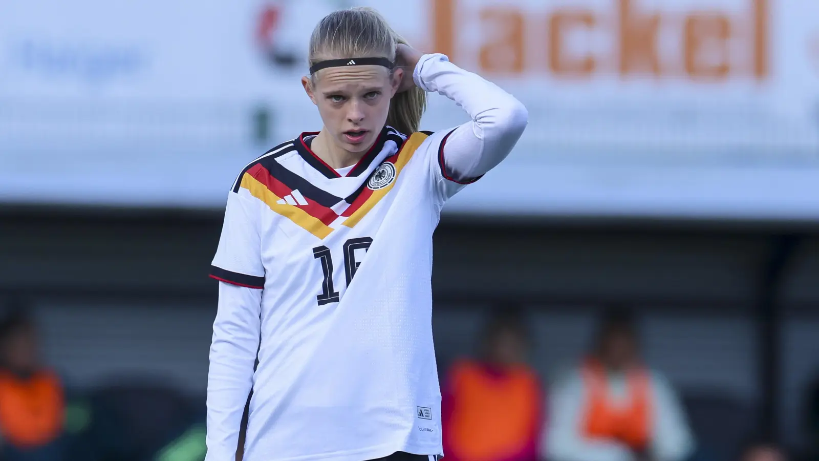 Dana Keßler (hier in einem anderen Spiel) wurde gegen Venezuela erst spät eingewechselt und konnte ihrem Team nicht mehr entscheidend helfen. (Foto: Marco Steinbrenner DFB/dpa Picture-Alliance)