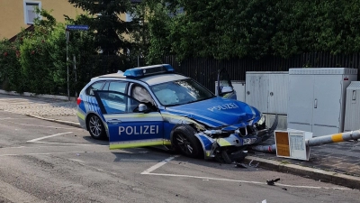 In Neustadt ist eine Polizeistreife gegen einen Laternenmast gefahren. (Symbolbild: Johann Schmidt)