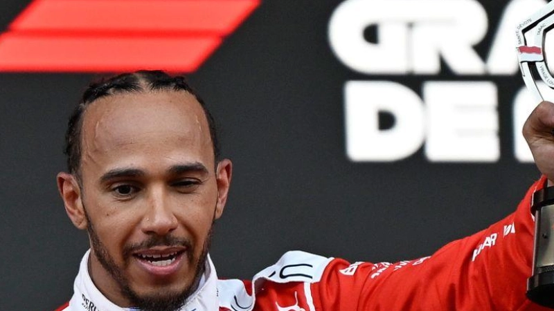 Lewis Hamilton stellte in Monaco den Podiumsrekord von Ayrton Senna ein.  (Foto: Philippe Magoni/AP/dpa)