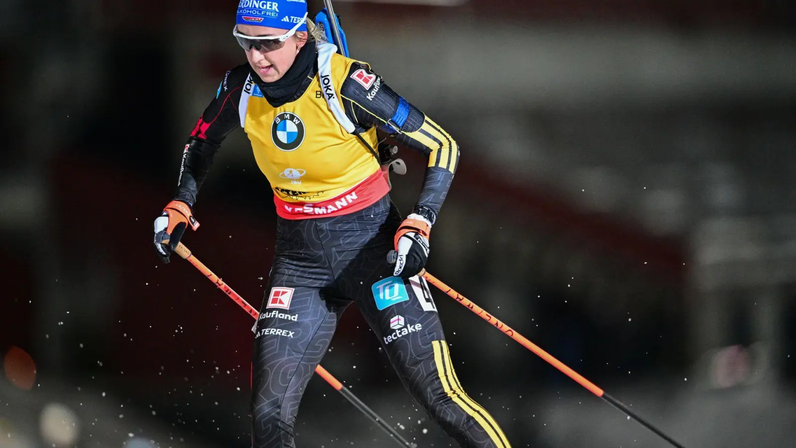 Franziska Preuß zeigt eine starke Schießleistung in der Verfolgung. (Archivbild) (Foto: Hanna Brunlöf/TT News Agency via AP/dpa)