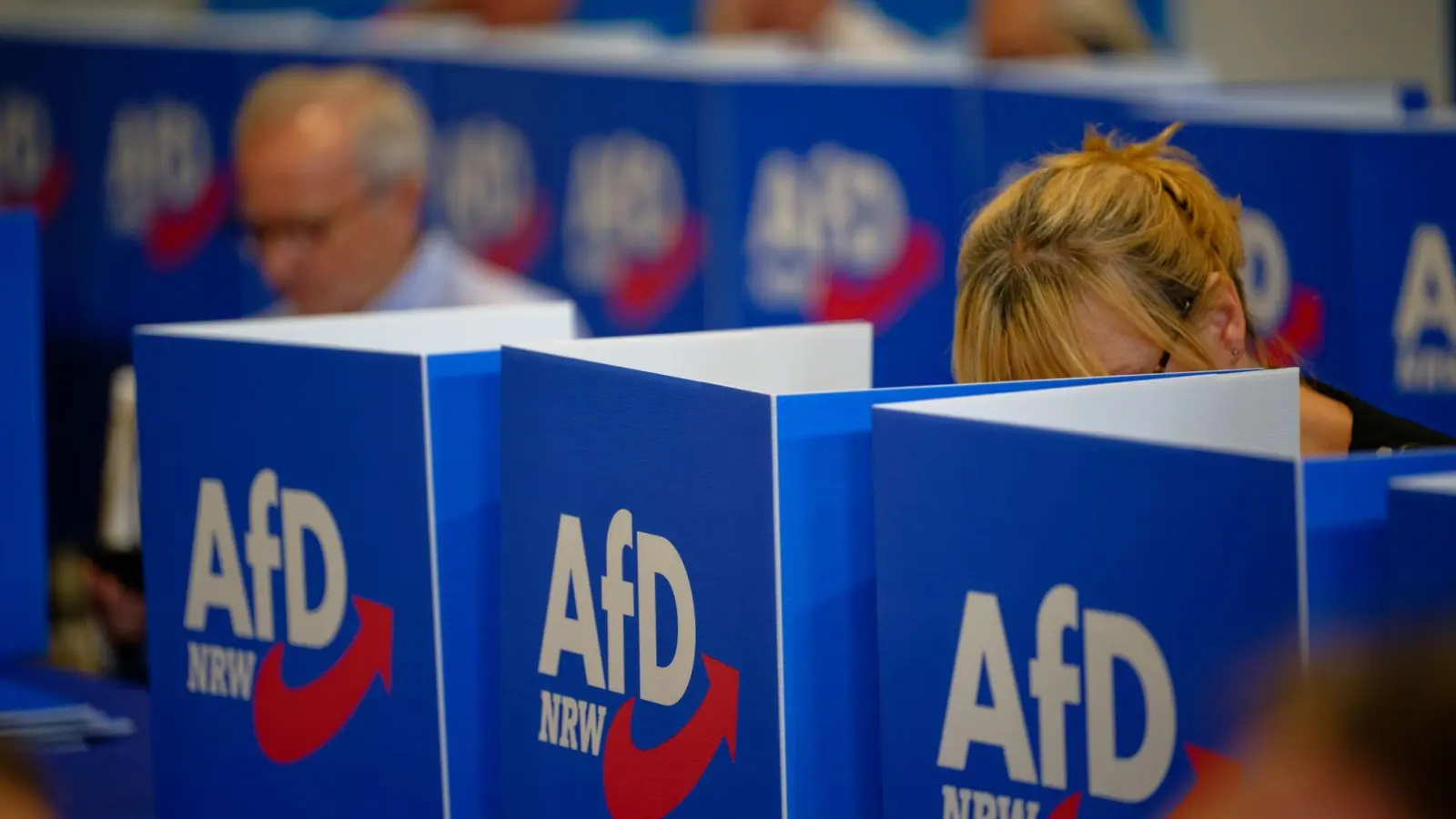 Beim AfD-Wahlparteitag in Marl ist der Machtkampf zwischen zwei innerparteilichen Lagern eskaliert. (Foto: Henning Kaiser/dpa)