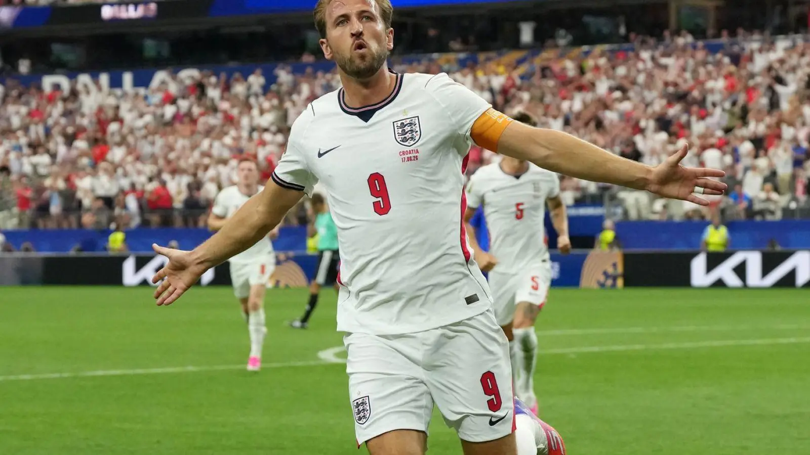 Harry Kane bejubelten einen Treffer im WM-Spiel gegen Kroatien. (Foto: Nick Potts/PA Wire/dpa)