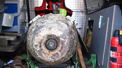 Die Bombe wurde erfolgreich entschärft.  (Foto: Felix Hörhager/dpa)