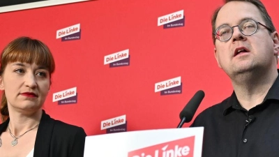 Die Spitze der Linken im Bundestag: Heidi Reichinnek und Sören Pellmann. (Archivbild) (Foto: Sarah Knorr/dpa)