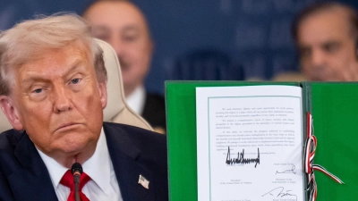 US-Präsident Trump zeigt ein gewisses Verständnis dafür, dass die Hamas im Gazastreifen Gegner hinrichtet. (Archivbild) (Foto: Michael Kappeler/dpa)