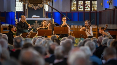Marsyas Baroque bei seinem Bachwochen-Auftritt in der St. Johannis-Kirche in Ansbach. (Foto: André De Geare)