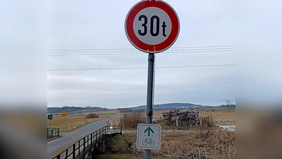 Unbekannte haben das Schild mit der Begrenzung auf sechs Tonnen abmontiert und durch eines mit 30 Tonnen ersetzt. (Foto: Jürgen Meyer)