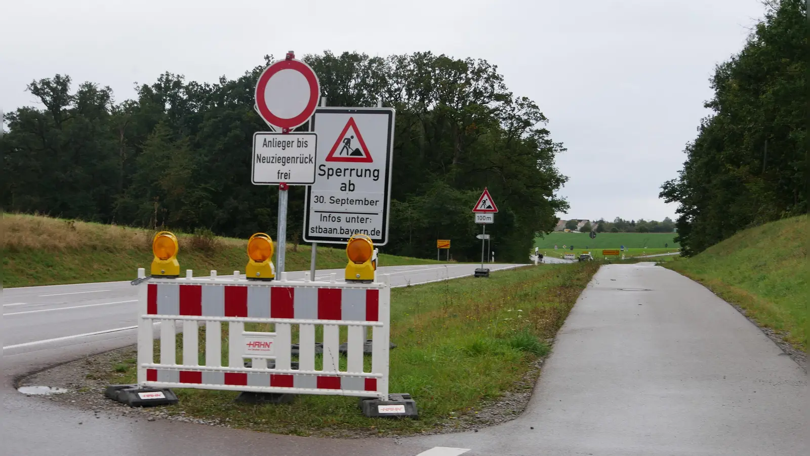 Die Straße zwischen Markt Erlbach und Neuhof ist bis Anfang November gesperrt. (Foto: Ulli Ganter)