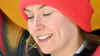 Laura Nolte freute sich zunächst über Olympia-Silber. (Foto: Robert Michael/dpa)