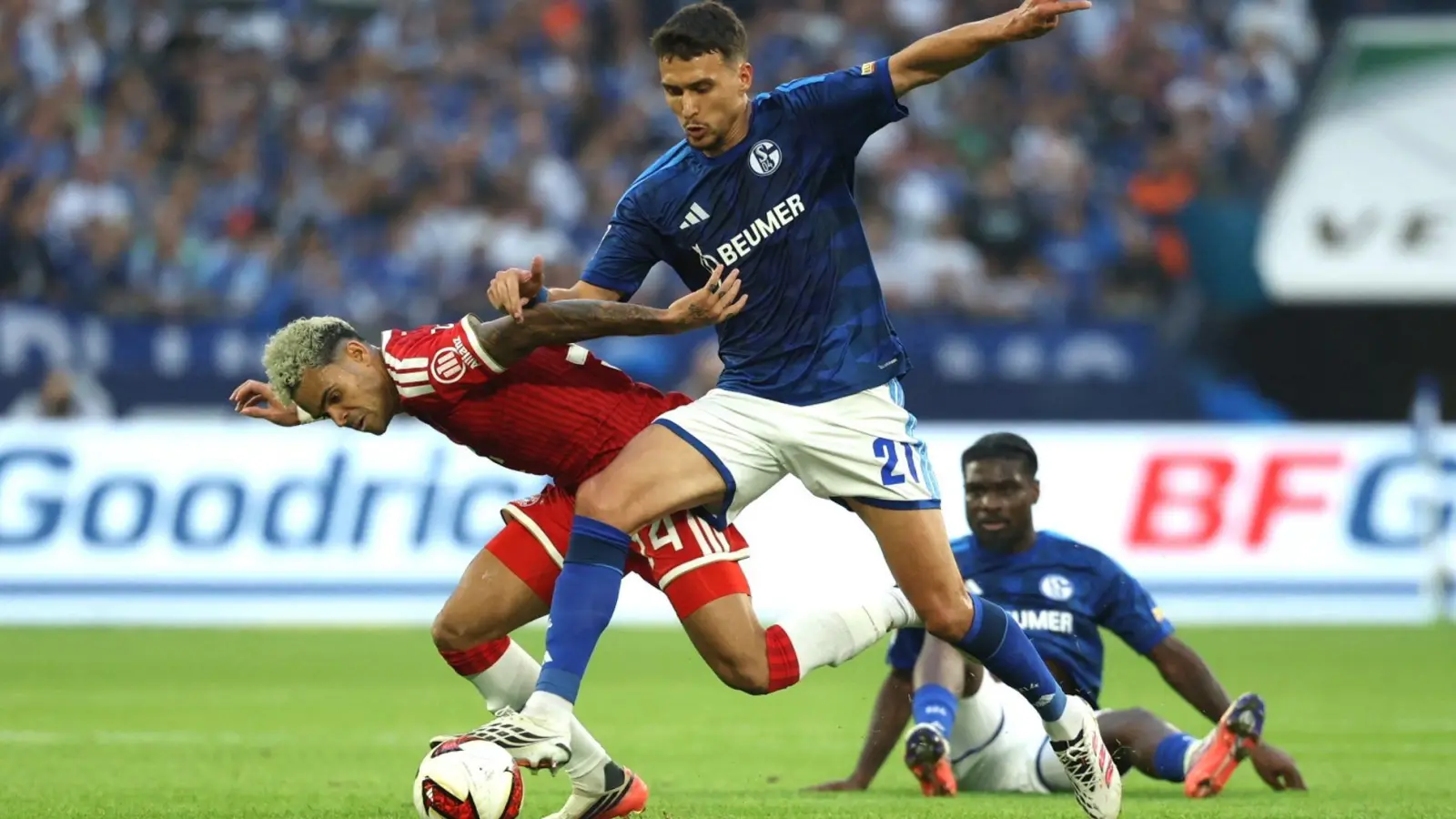 Die Schalker Spieler warfen sich im ersten Bundesliga-Heimspiel seit mehr als drei Jahren in fast jeden Zweikampf. (Foto: Fabian Strauch/dpa)