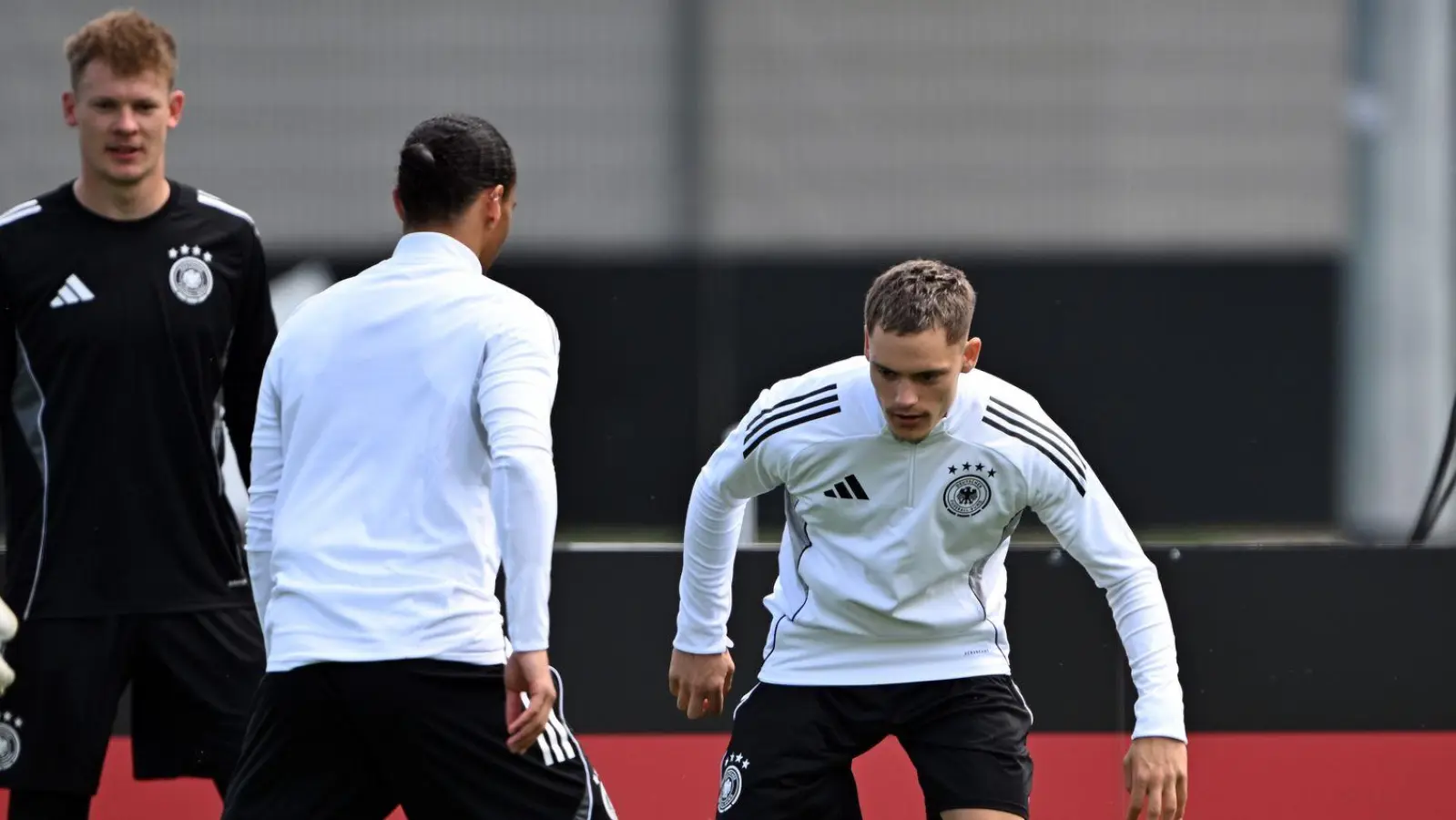 Florian Wirtz in Aktion beim Abschlusstraining vor seinem 30. Länderspiel.  (Foto: Federico Gambarini/dpa)