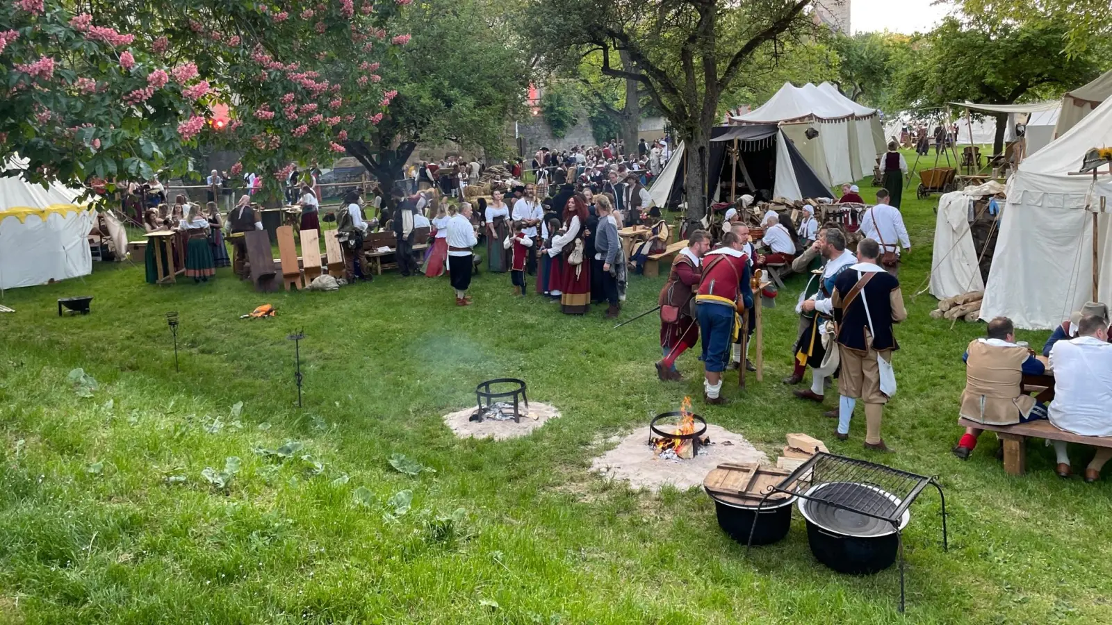 Zweiter Tag bei den Pfingsfestspielen in Rothenburg. Bei bestem Wetter gibt es überall in der Stadt mittelalterliches Treiben zu bewundern. (Foto: Gerhard Krämer)