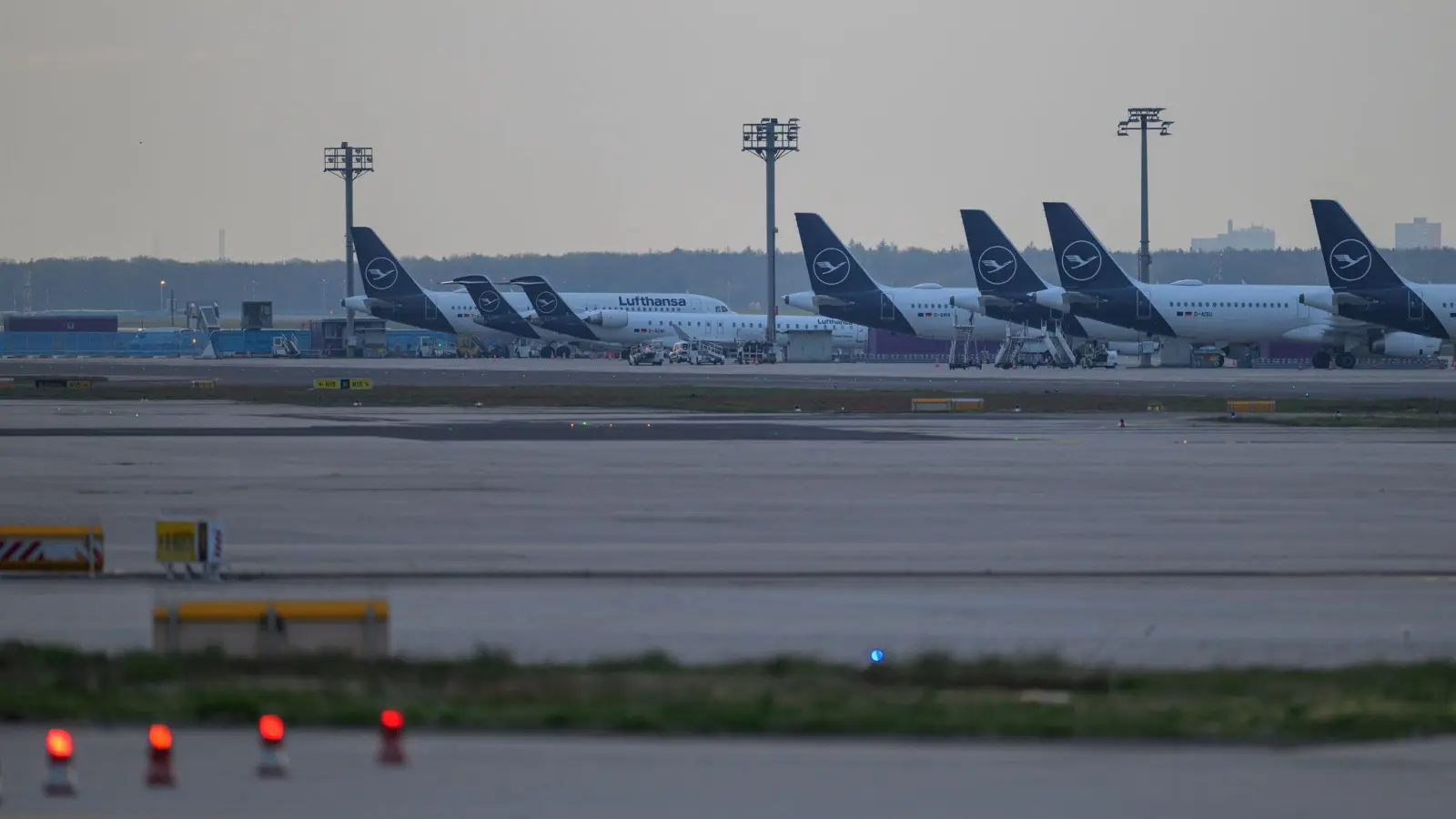 Stillstand bei Lufthansa in Frankfurt. (Foto: Hannes P. Albert/dpa)