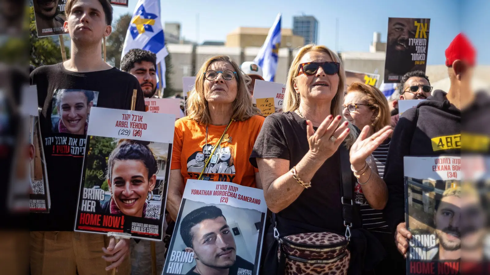 Derzeit werden israelischen Angaben zufolge noch 82 Geiseln im Gazastreifen festgehalten.  (Foto: Ilia Yefimovich/dpa)