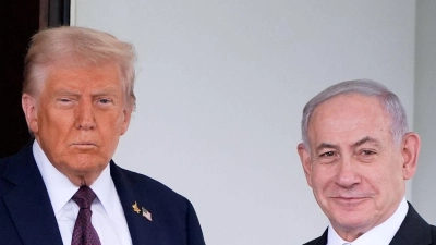 Israels Ministerpräsident Benjamin Netanjahu traf US-Präsident Donald Trump am Montag im Weißen Haus. (Foto: Alex Brandon/AP/dpa)