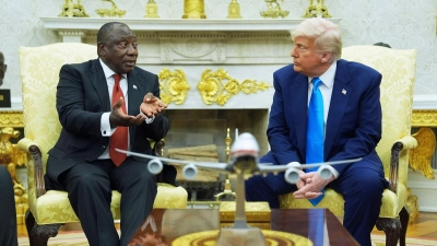 Trump macht seinem Besuch im Oval Office schwere Vorwürfe.  (Foto: Evan Vucci/AP/dpa)