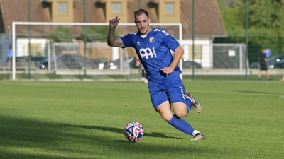 Niklas Rückel erzielte das zweite Tor für Steinachgrund gegen Röslau. (Foto: Martin Rügner)